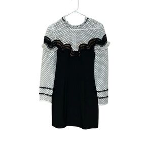 Black White Long Sleeve Dress R:Na Size Medium